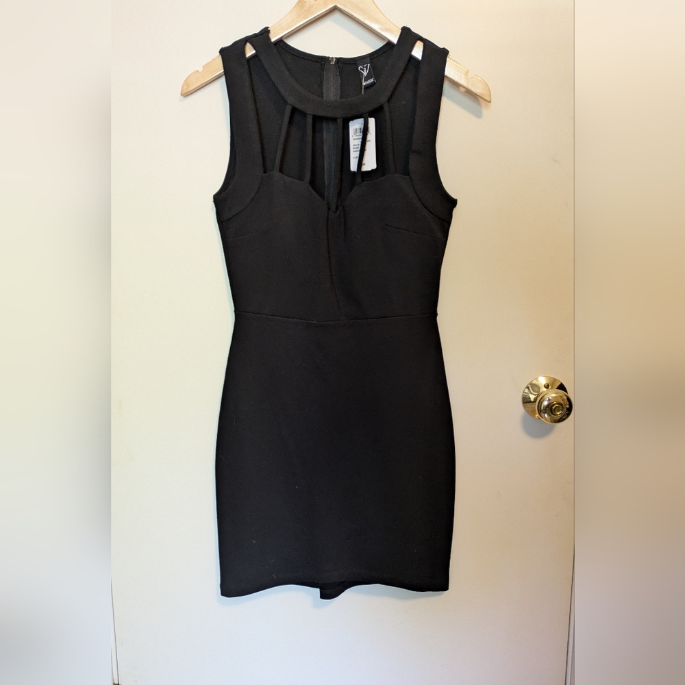 NWT Windsor Black Mini Dress - Neckline Cutouts - Size Large